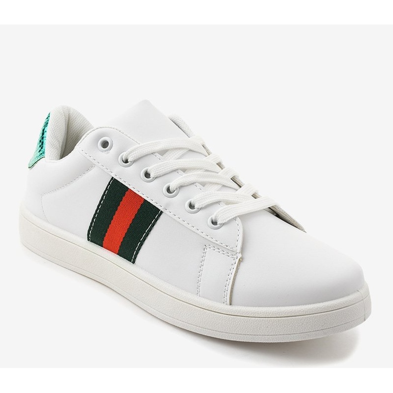 Bílé klasické tenisky D1903-313 bílý černá červené zelená 1