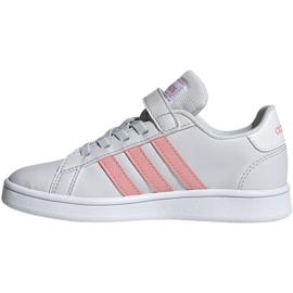 Boty Adidas Grand Court C Jr EG6737 bílý růžový 2