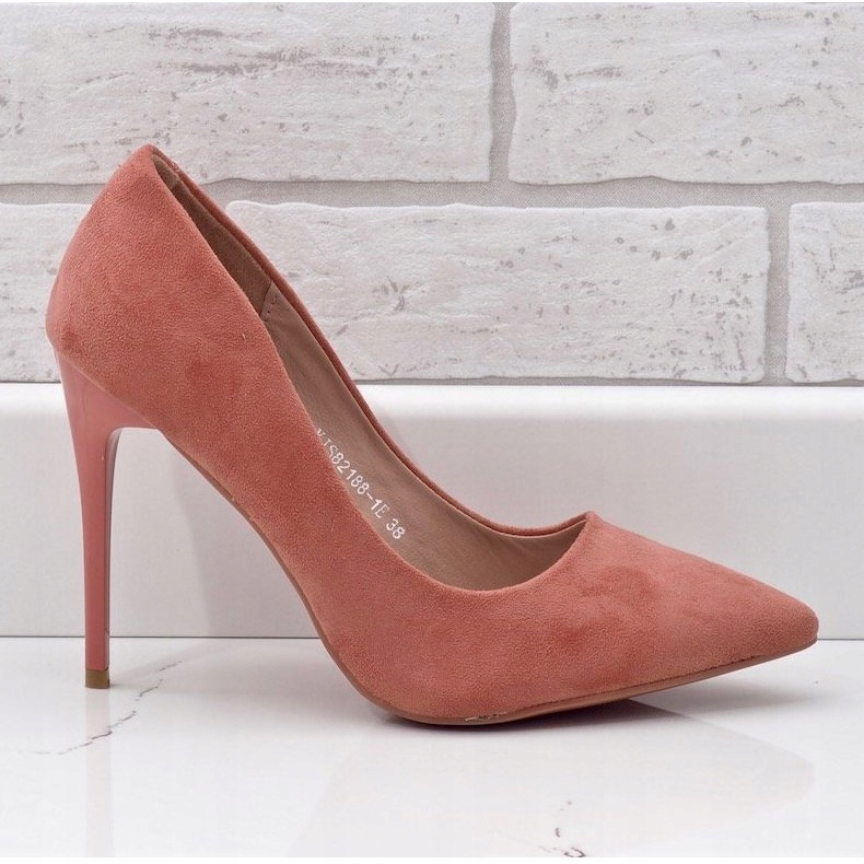 Růžové klasické ekologické semišové boty YJS82188 růžový 2