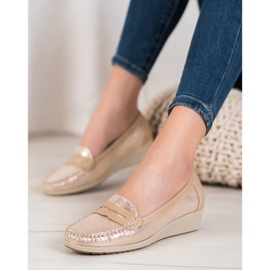 Comer Stylové mokasíny na platformě žluť 1