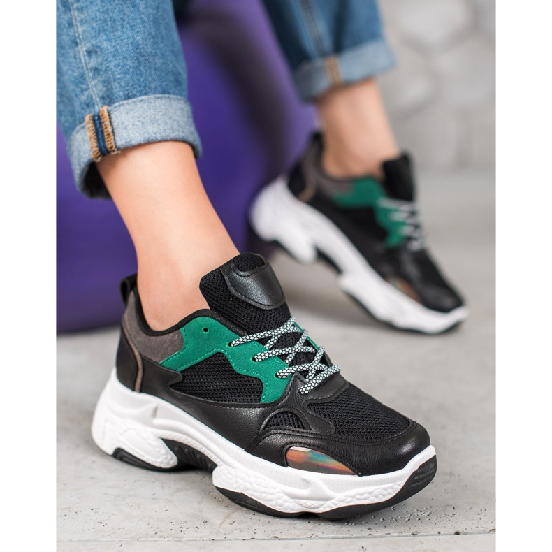 SHELOVET Černé sportovní tenisky černá 2