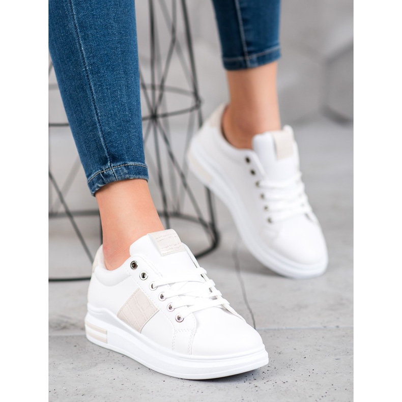 Weide Sportovní obuv s béžovými vložkami bílý 2 Weide Sportovní obuv s béžovými vložkami bílý 2