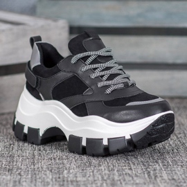 Weide Černé tenisky na platformě černá 1