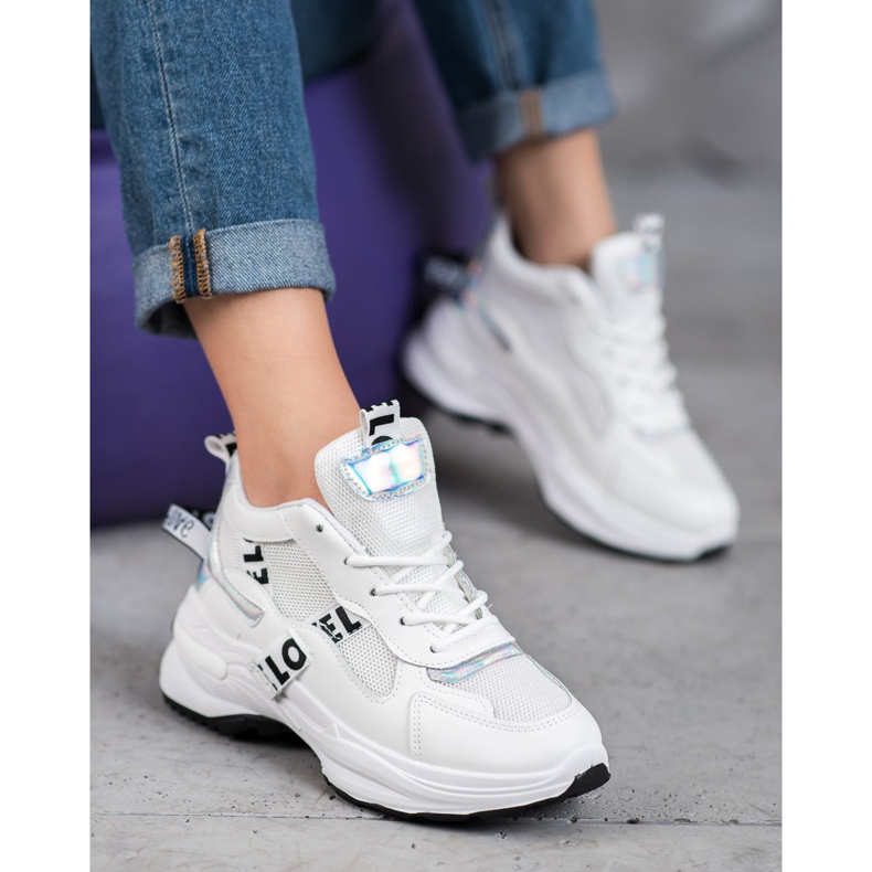 Weide Módní tenisky s nápisy bílý 1