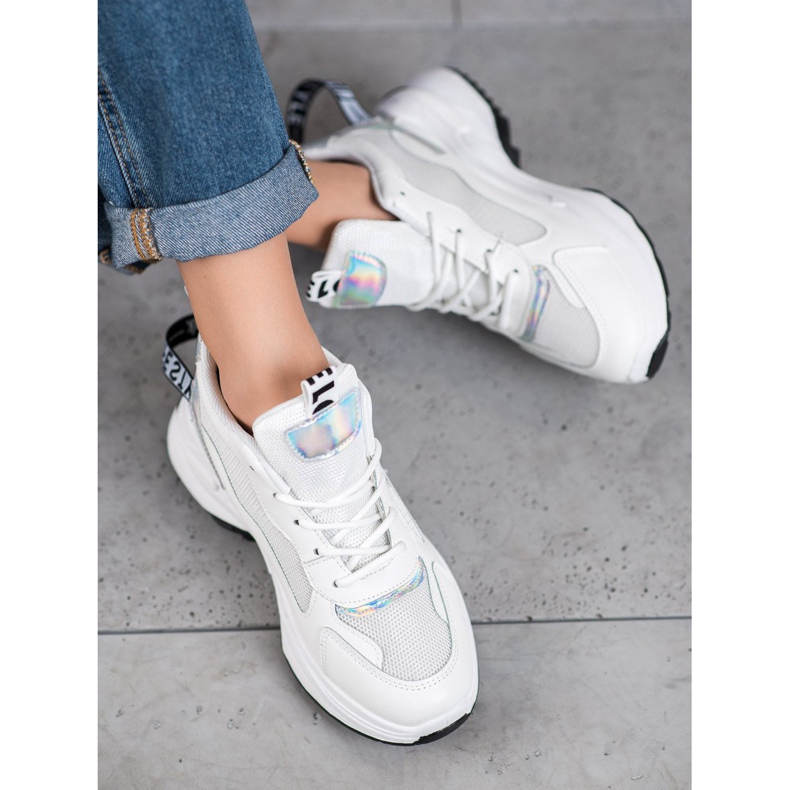 Weide Módní tenisky s nápisy bílý 2