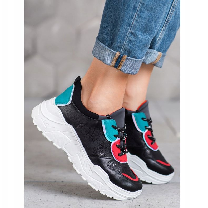 SHELOVET Módní tenisky černý 1