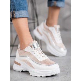 SHELOVET Módní sportovní obuv bílý hnědý 1