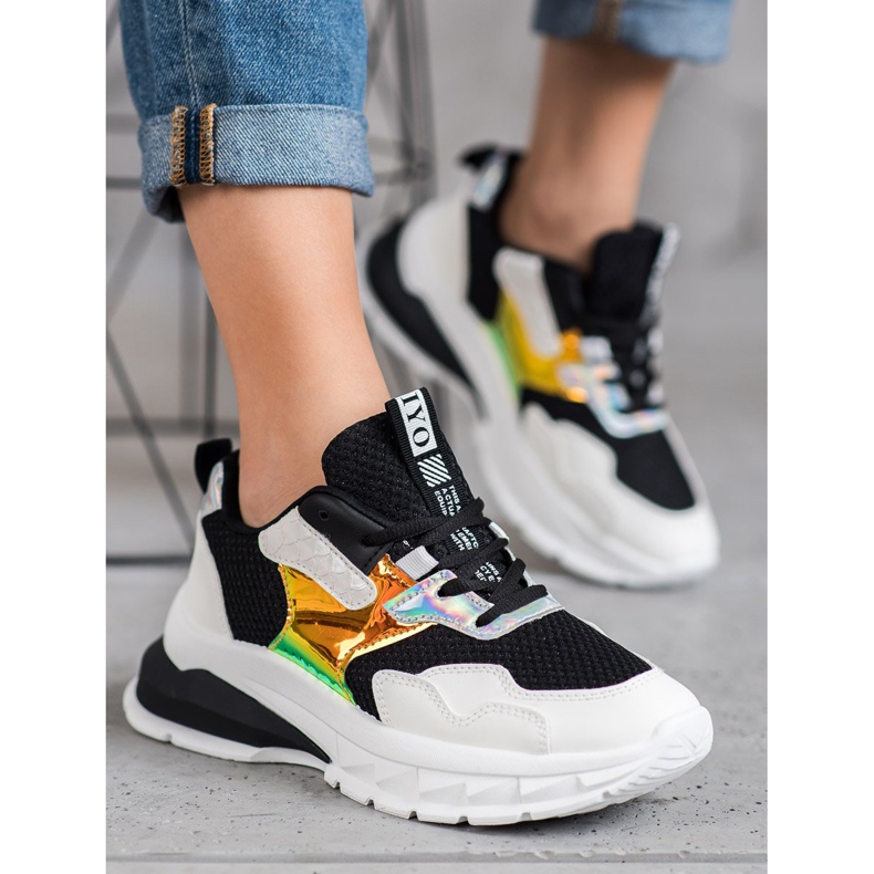 SHELOVET Tenisky se síťovinou bílý černá 2