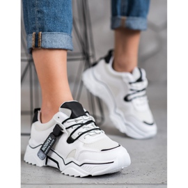 SHELOVET Dámské módní tenisky bílý černý 1