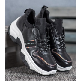 SHELOVET Černé sportovní boty černá 2