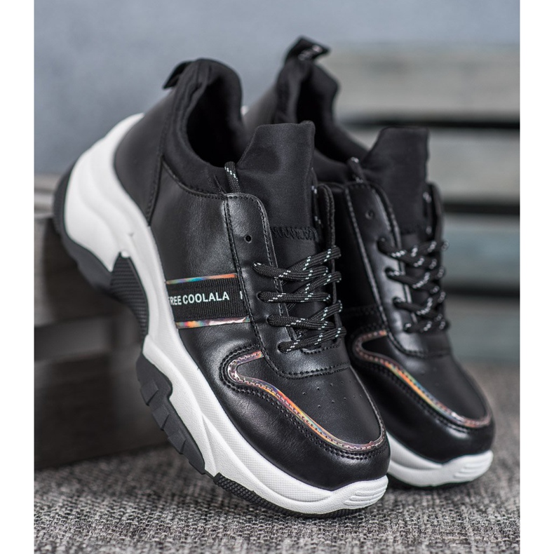 SHELOVET Černé sportovní boty černá 2