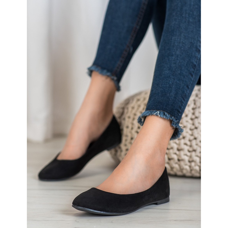 Best Shoes Semišové balerínky černý 1