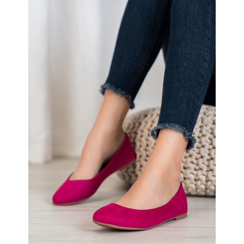 Best Shoes Semišové balerínky fialový 1