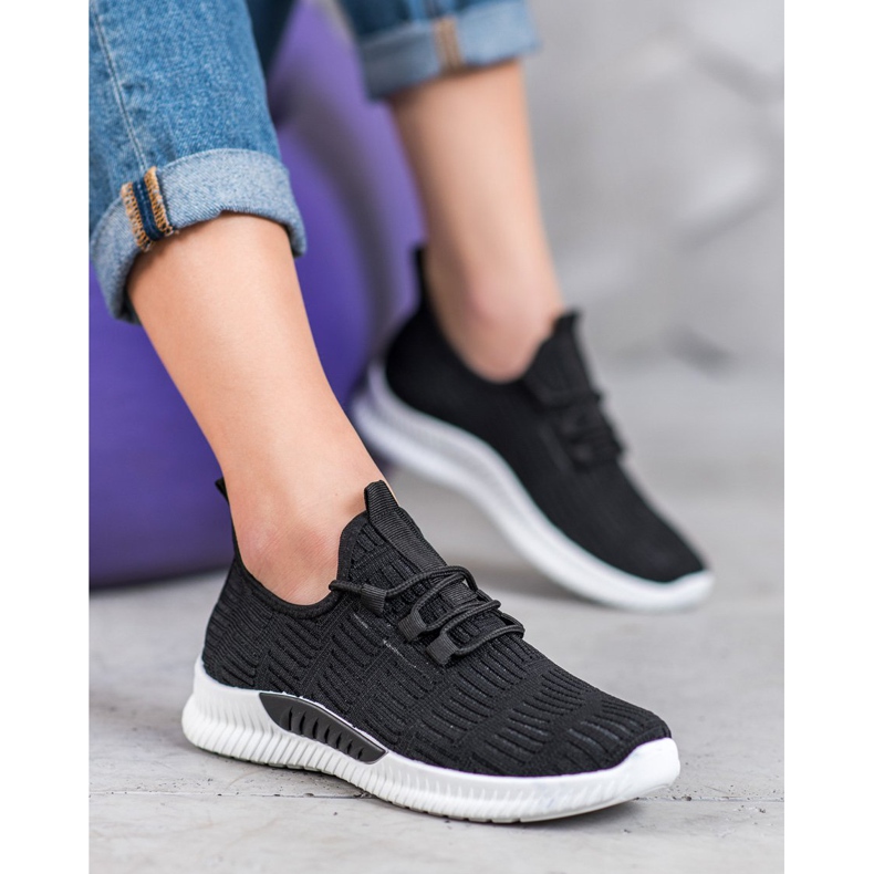 SHELOVET Pohodlné textilní boty černá 1