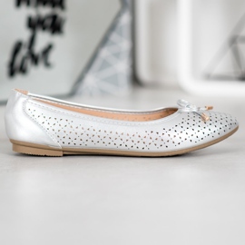 SHELOVET Prolamovaná baletka s eko kůží šedá 1