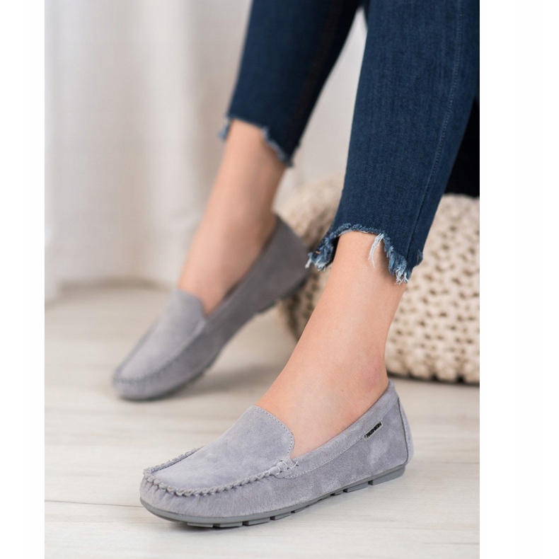 Klasická kůže VINCEZA Moxiny šedá 1