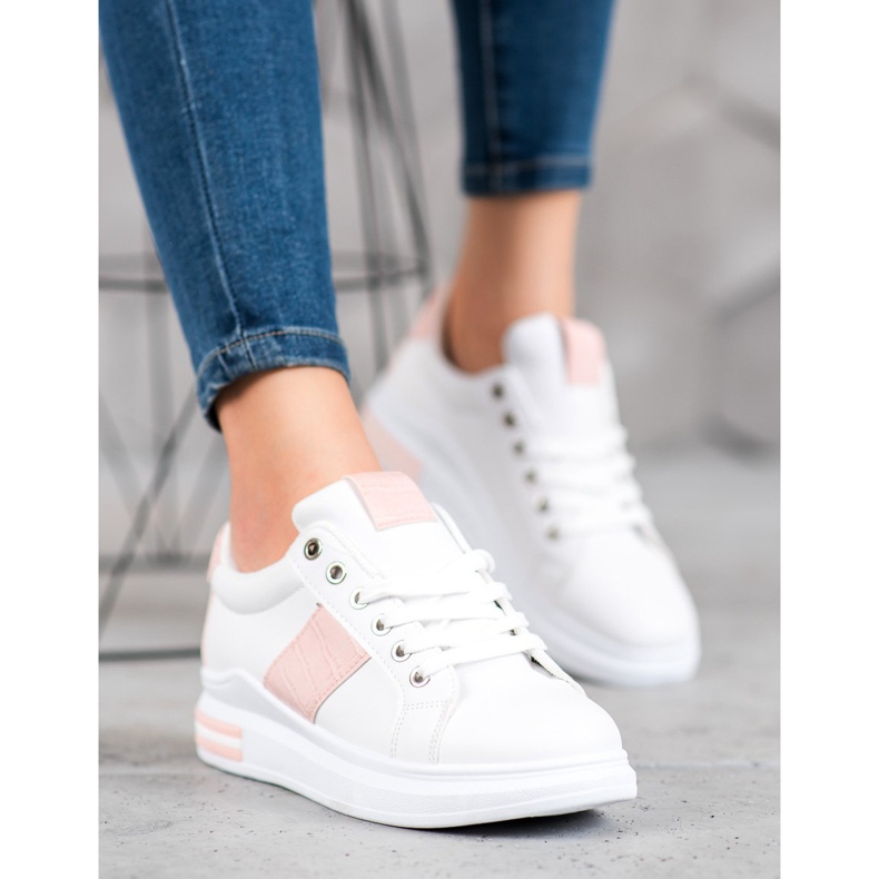 Weide Sportovní obuv s růžovými vložkami bílý 2 Weide Sportovní obuv s růžovými vložkami bílý 2