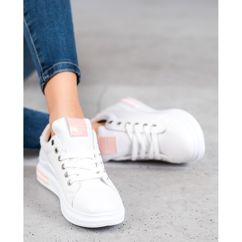 Weide Sportovní obuv s růžovými vložkami bílý 1 Weide Sportovní obuv s růžovými vložkami bílý 1