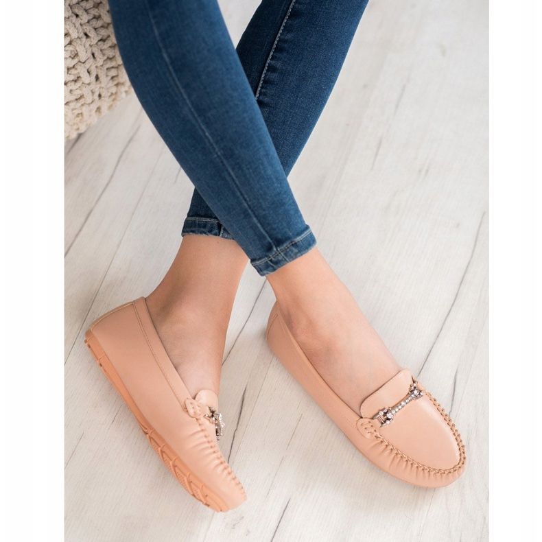 Fama Mokasíny s kubickými zirkony růžový 1