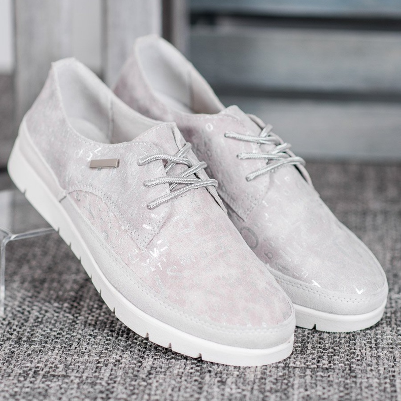 Filippo Kožené Brogues Na Platformě šedá 2