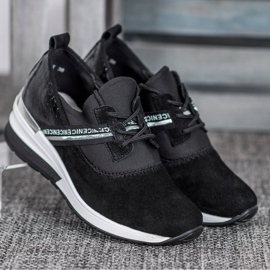 Filippo Kožené tenisky Pěkné černý 1