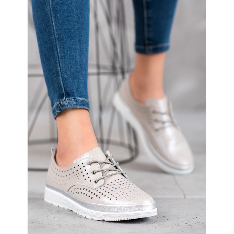 Filippo Prolamované kožené boty hnědý šedá 2