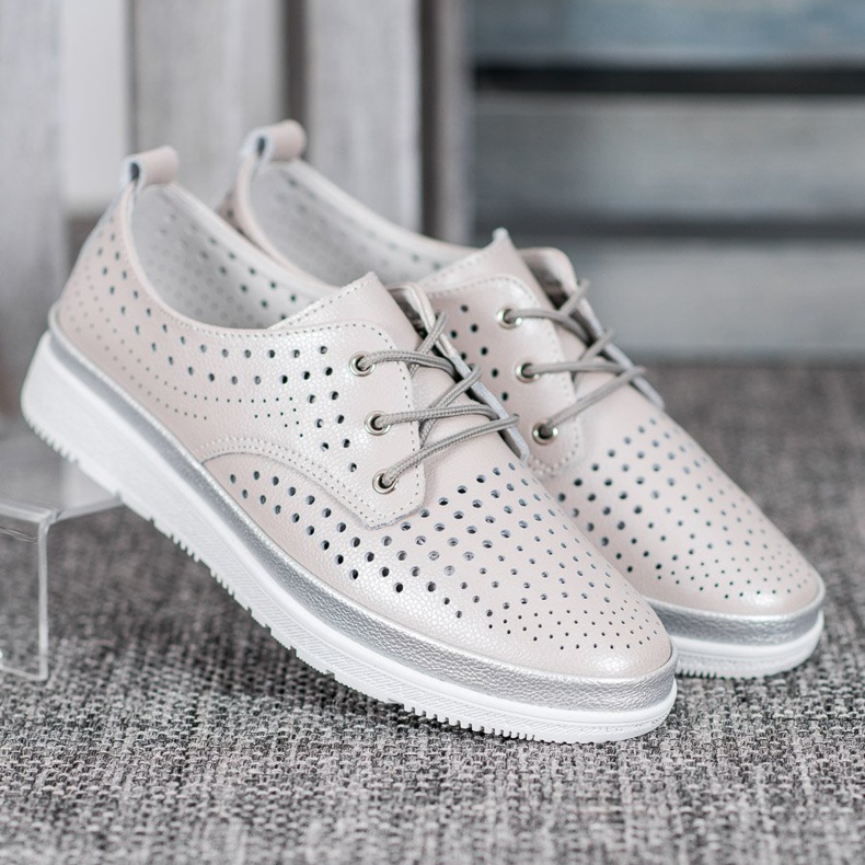 Filippo Prolamované kožené boty hnědý šedá 1