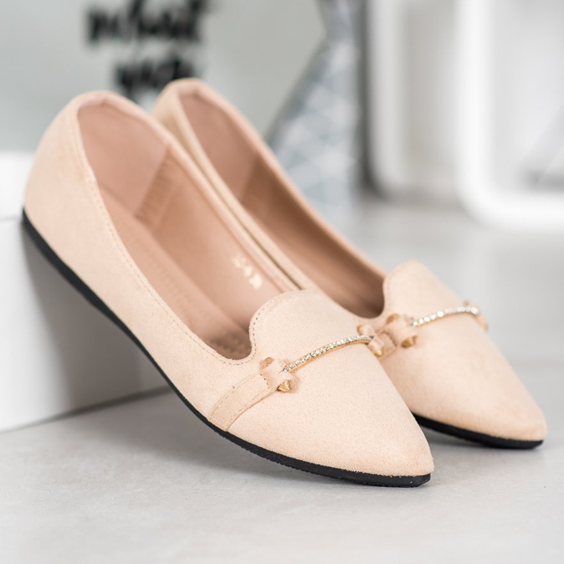 SHELOVET Baletka ve špice hnědý 1