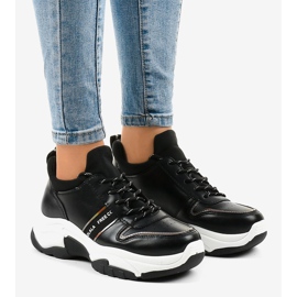 Módní tenisky z ekokůže B0-189 černý 1