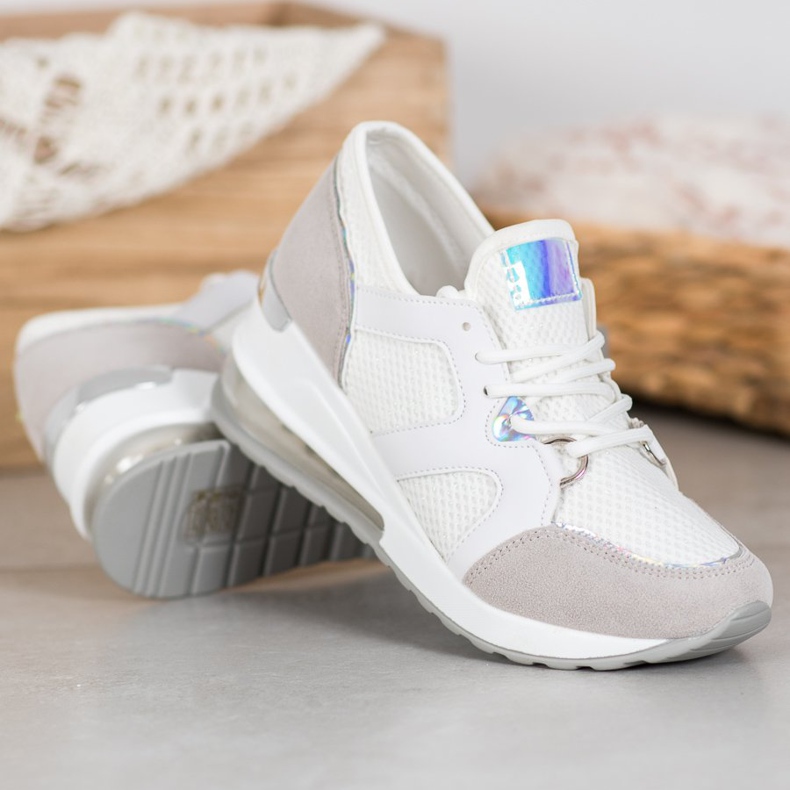 Weide Bílé sportovní boty s třpytkami bílý 1