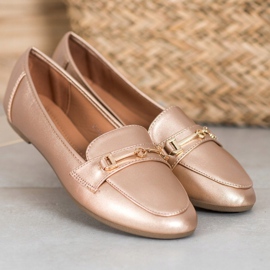 Clowse Stylová ekologická kožená obuv zlatý 2