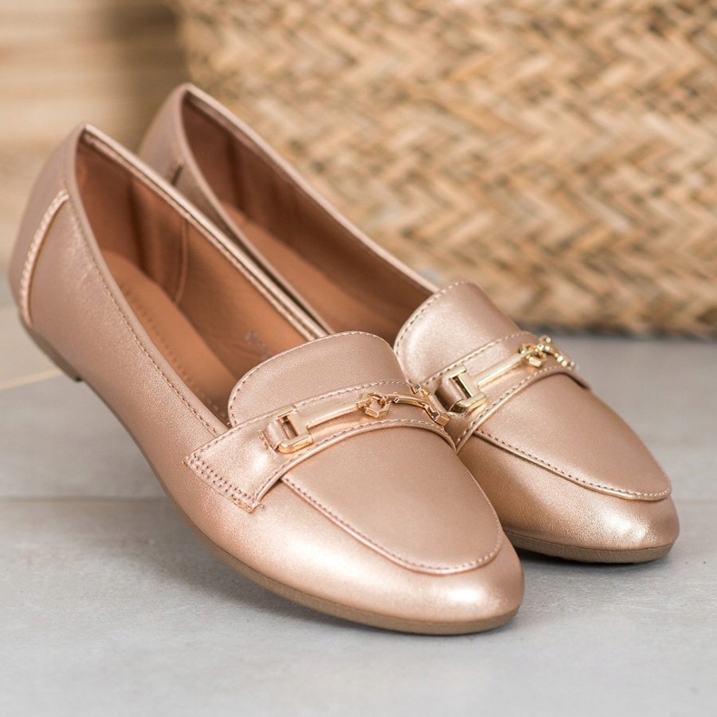 Clowse Stylová ekologická kožená obuv zlatý 2