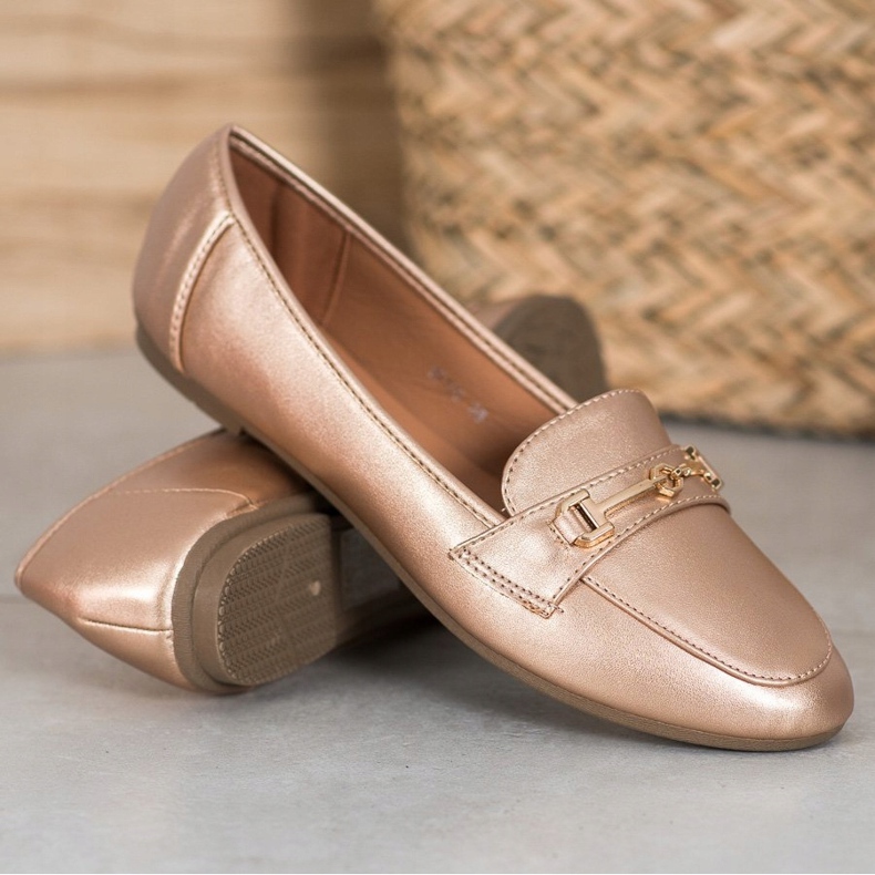 Clowse Stylová ekologická kožená obuv zlatý 1