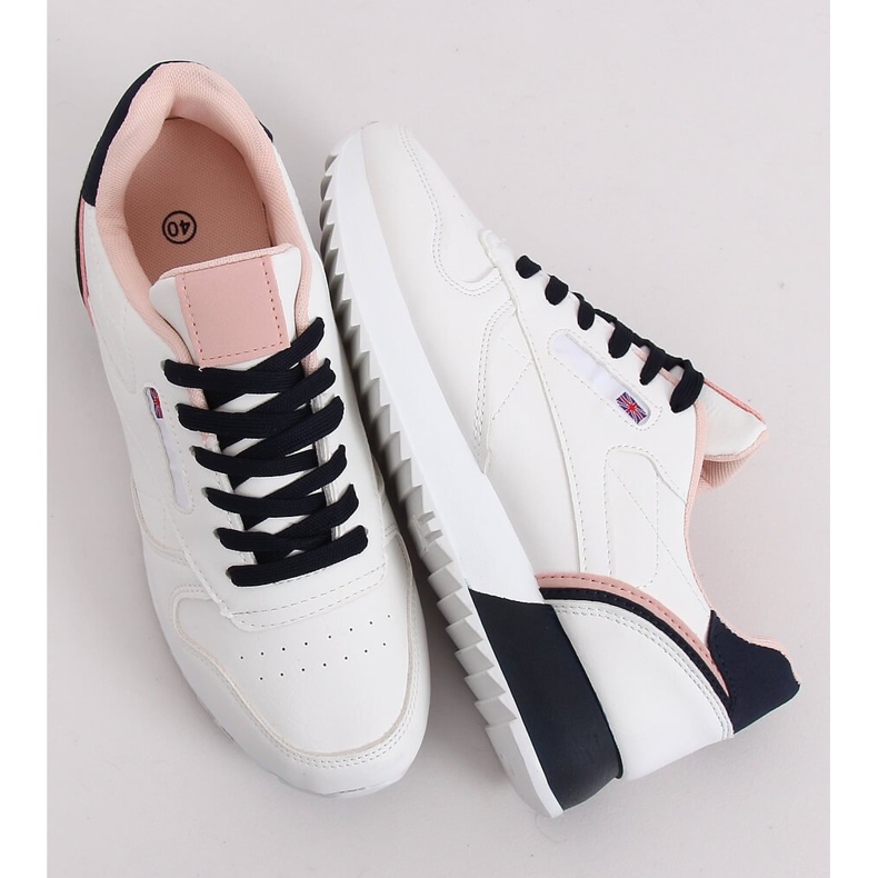 Bílé dámské sportovní boty BK938 BÍLÁ / MODRÁ bílý námořnická modrá 1