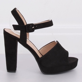 Černé sandály na vysokém podpatku 9R16 Black černá 1 Černé sandály na vysokém podpatku 9R16 Black černá 1