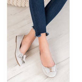 Elegantní balerínky s mašlí VINCEZA šedá 2