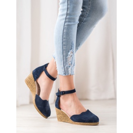 Filippo Kožené klínové boty námořnická modrá modrý 1