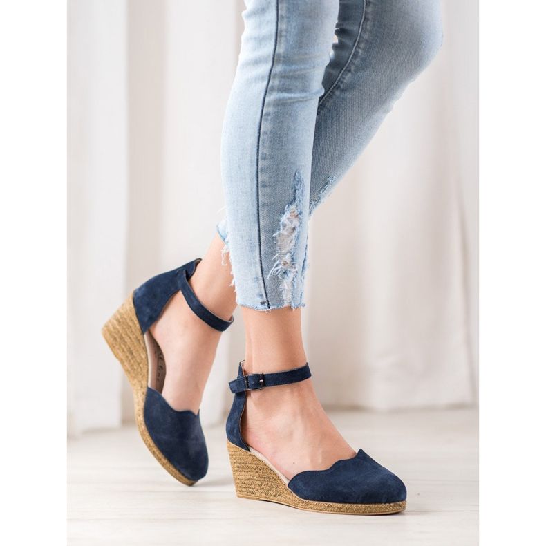 Filippo Kožené klínové boty námořnická modrá modrý 1