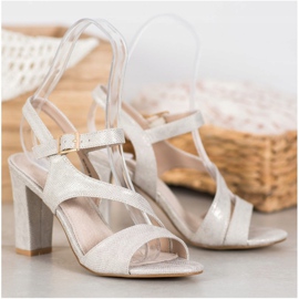 Goodin Stylové sandály s třpytkami šedá zlatý 1