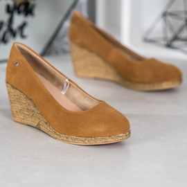 Filippo Kožená klínová čerpadla hnědý 1