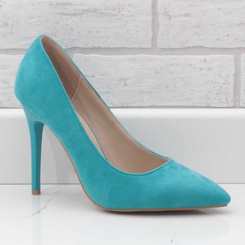 Zelené klasické eko semišové podpatky 6530-P zelená 1