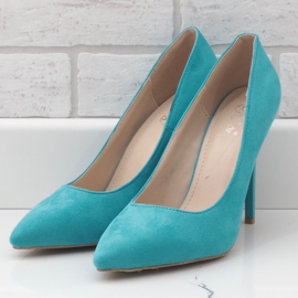 Zelené klasické eko semišové podpatky 6530-P zelená 2