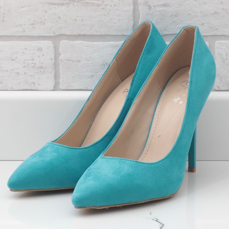 Zelené klasické eko semišové podpatky 6530-P zelená 2