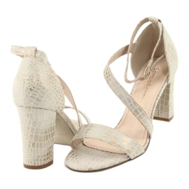 Sandály Gladiator Sergio Leone SK870 béžové béžový zlatý 6