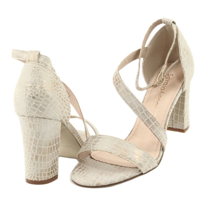 Sandály Gladiator Sergio Leone SK870 béžové béžový zlatý 6