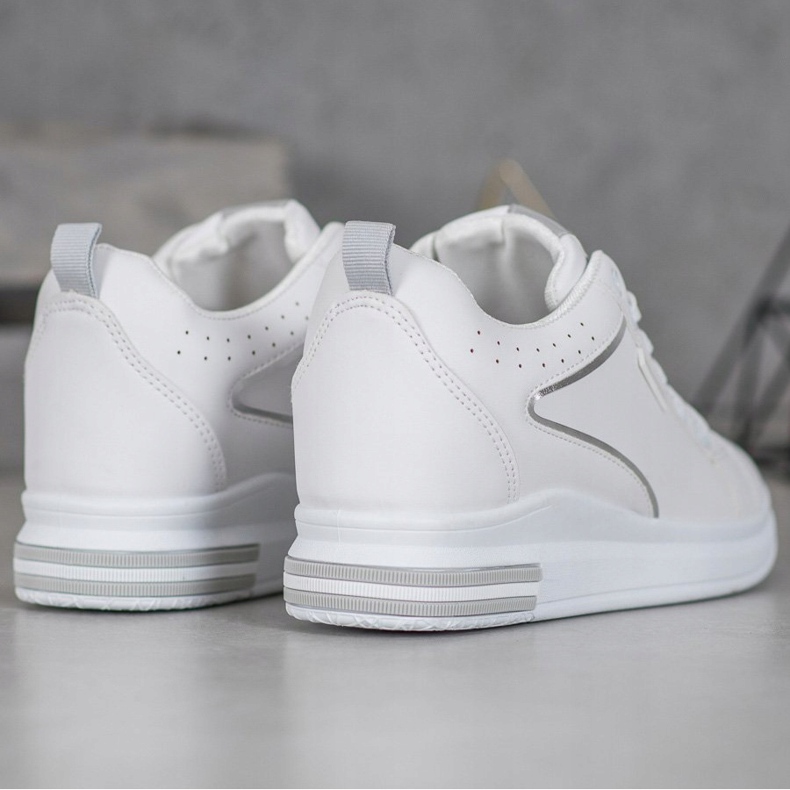 SHELOVET Bílé boty se skrytým klínem bílý 1