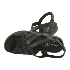 Pohodlné kožené sandály Caprice 28152 černá 5 Pohodlné kožené sandály Caprice 28152 černá 5