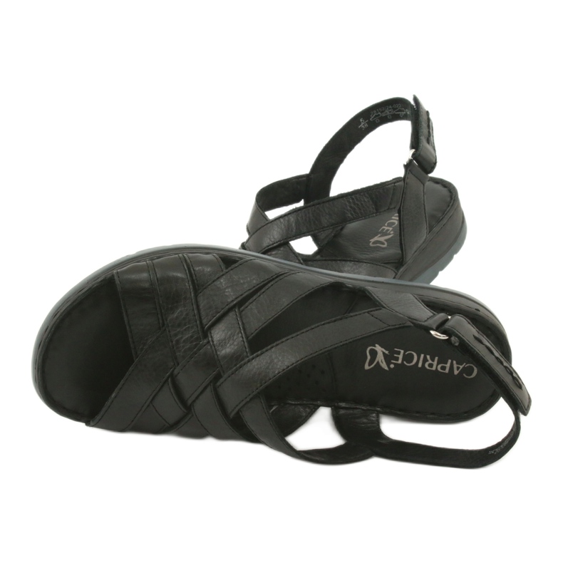 Pohodlné kožené sandály Caprice 28152 černá 5 Pohodlné kožené sandály Caprice 28152 černá 5