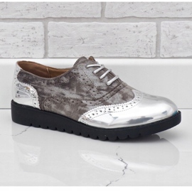 Červené semišové boty TL-62 šedá 1