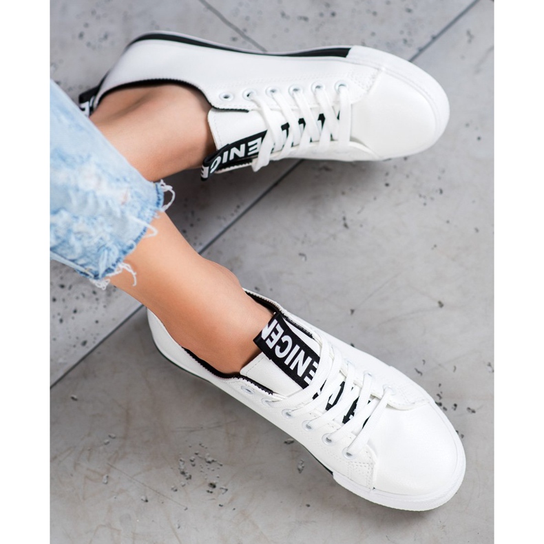 SHELOVET Tenisky s eko kůží pěkné bílý 2